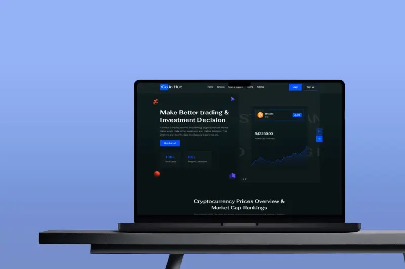 COIN HUB V2 — crypto platform (3 home layouts) preview