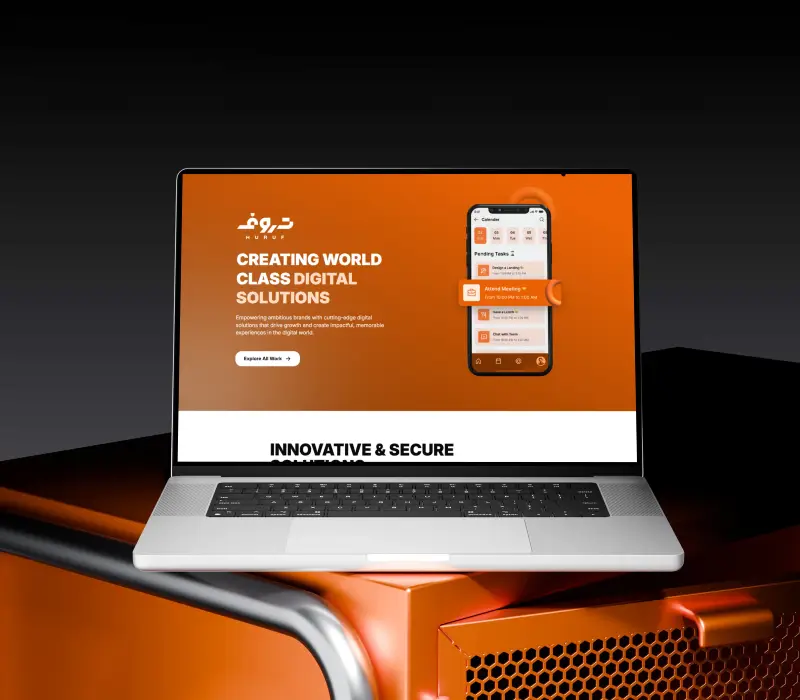 HURUF — bilingual agency landing (AR/EN, RTL, Vite + React) preview