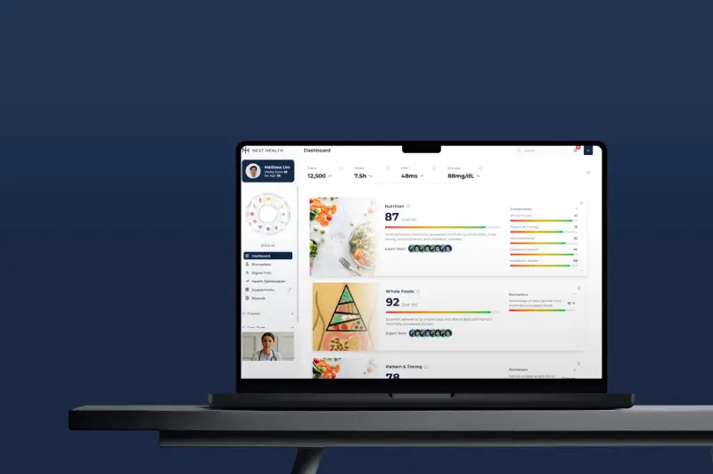Next Health V1 — health & wellness SaaS dashboard preview